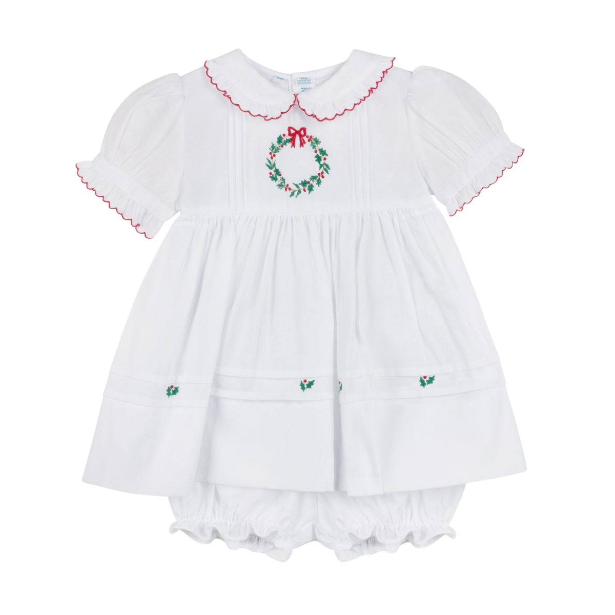 Feltman Brothers Floral Wreath Holiday Dress with bloomers