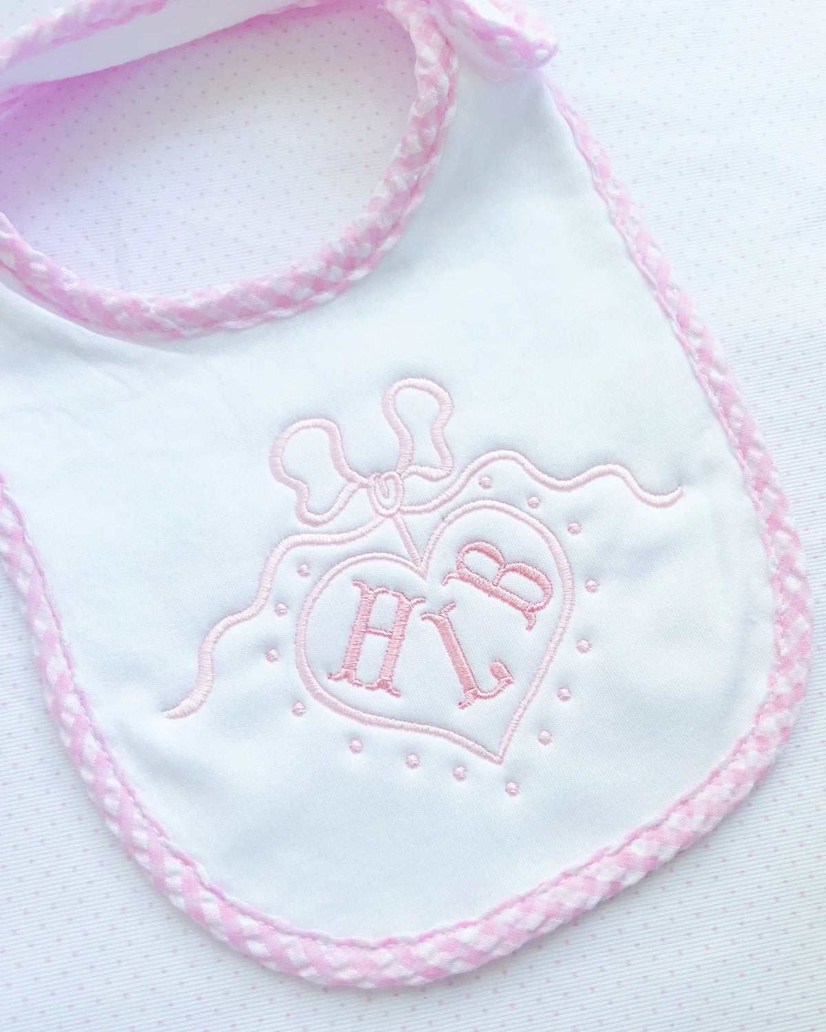 Cotton Bib with Gingham Trim