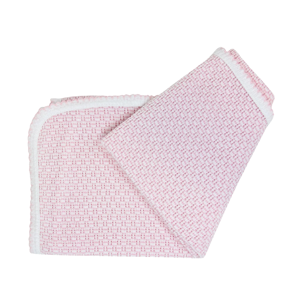 PatyKnit™ Solid Color Blanket with Pima Trim