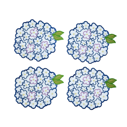 Hydrangea Cocktail Napkins, Set of 4
