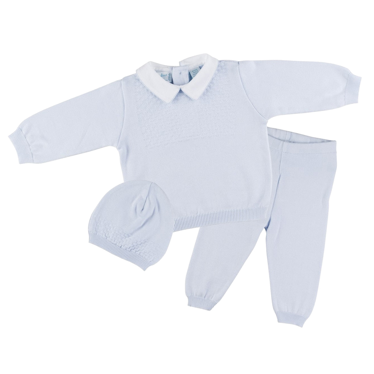 Feltman Brothers Boys Pique Collar Diamond Knit 2-Piece with Hat