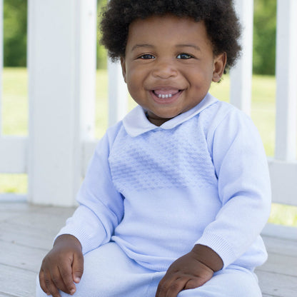 Feltman Brothers Boys Pique Collar Diamond Knit 2-Piece with Hat