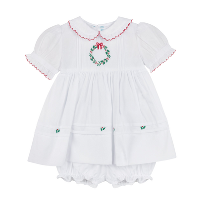 Feltman Brothers Floral Wreath Holiday Dress with bloomers