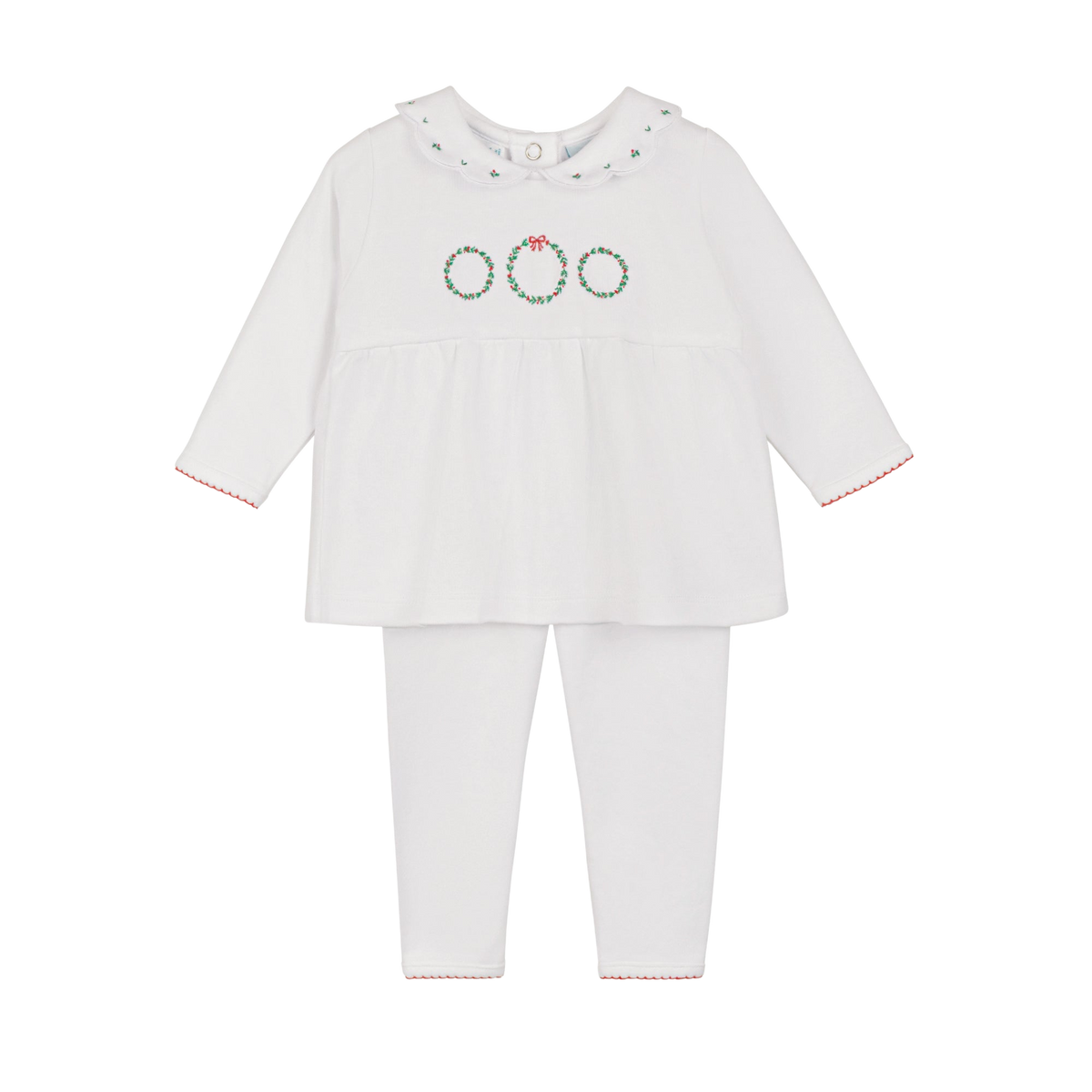 Feltman Brothers Girls Holiday Wreath Cotton 2-Piece Set
