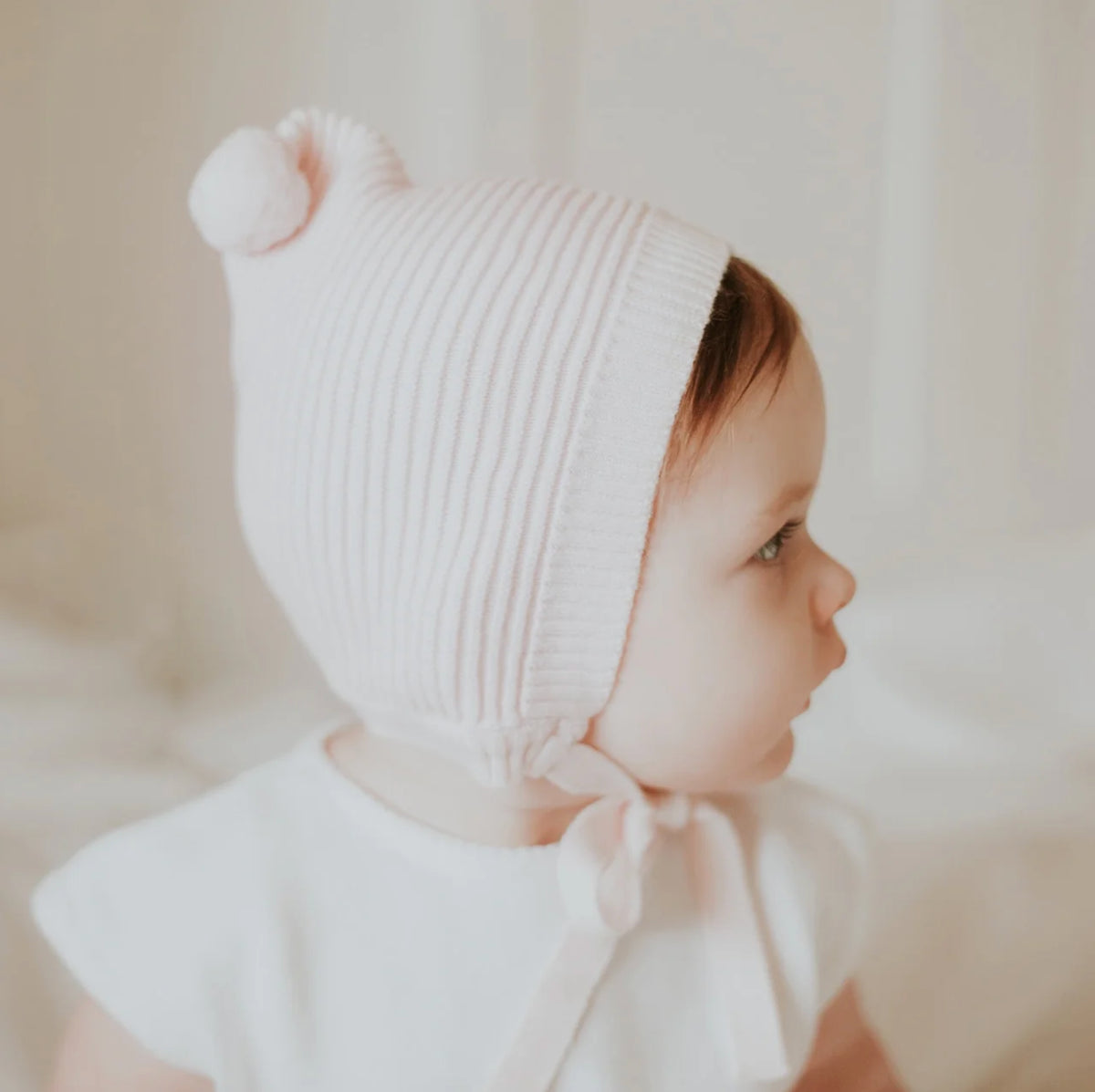 Feltman Brothers Pompom Ribbed Knit Bonnet