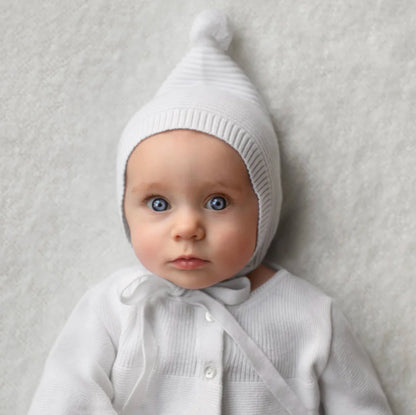 Feltman Brothers Pompom Ribbed Knit Bonnet
