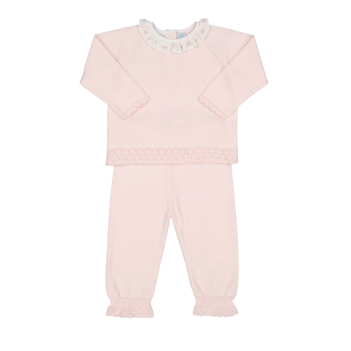 Feltman Brothers Rose Ruffle Collar Diamond Knit Set