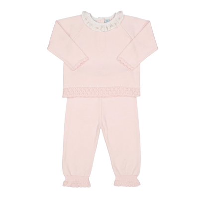 Feltman Brothers Rose Ruffle Collar Diamond Knit Set