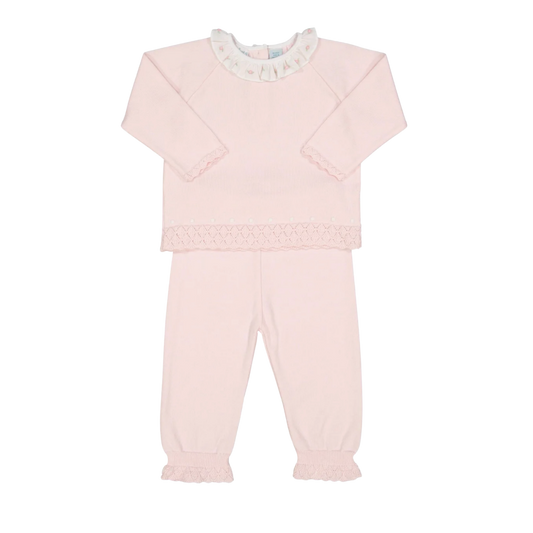 Feltman Brothers Rose Ruffle Collar Diamond Knit Set