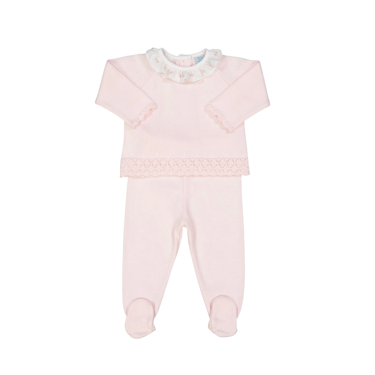 Feltman Brothers Rose Ruffle Collar Diamond Knit Set