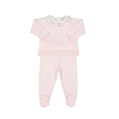 Feltman Brothers Rose Ruffle Collar Diamond Knit Set