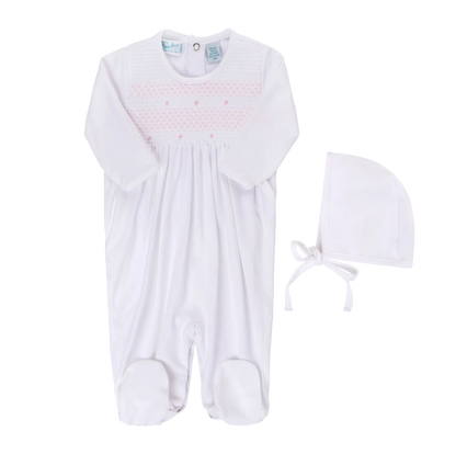 Feltman Brothers Smocked Bullion Romper with Hat