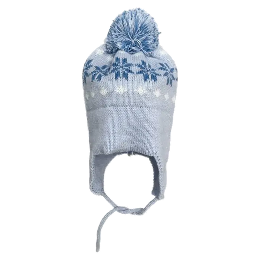 Blue Snowflakes Ear Flap Hat