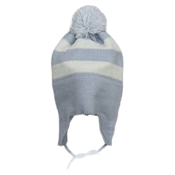 Blue Stripe Ear Flap Hat