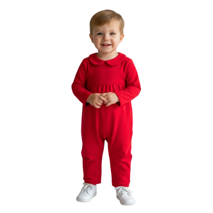 Boy's Long Sleeved Peter Pan Romper