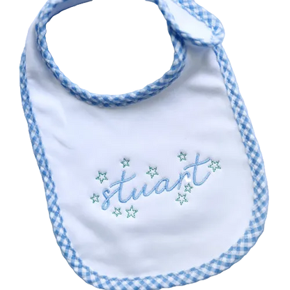 Cotton Bib with Gingham Trim