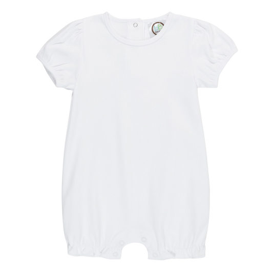 Girl's Puff Sleeved Ruffle Leg Romper