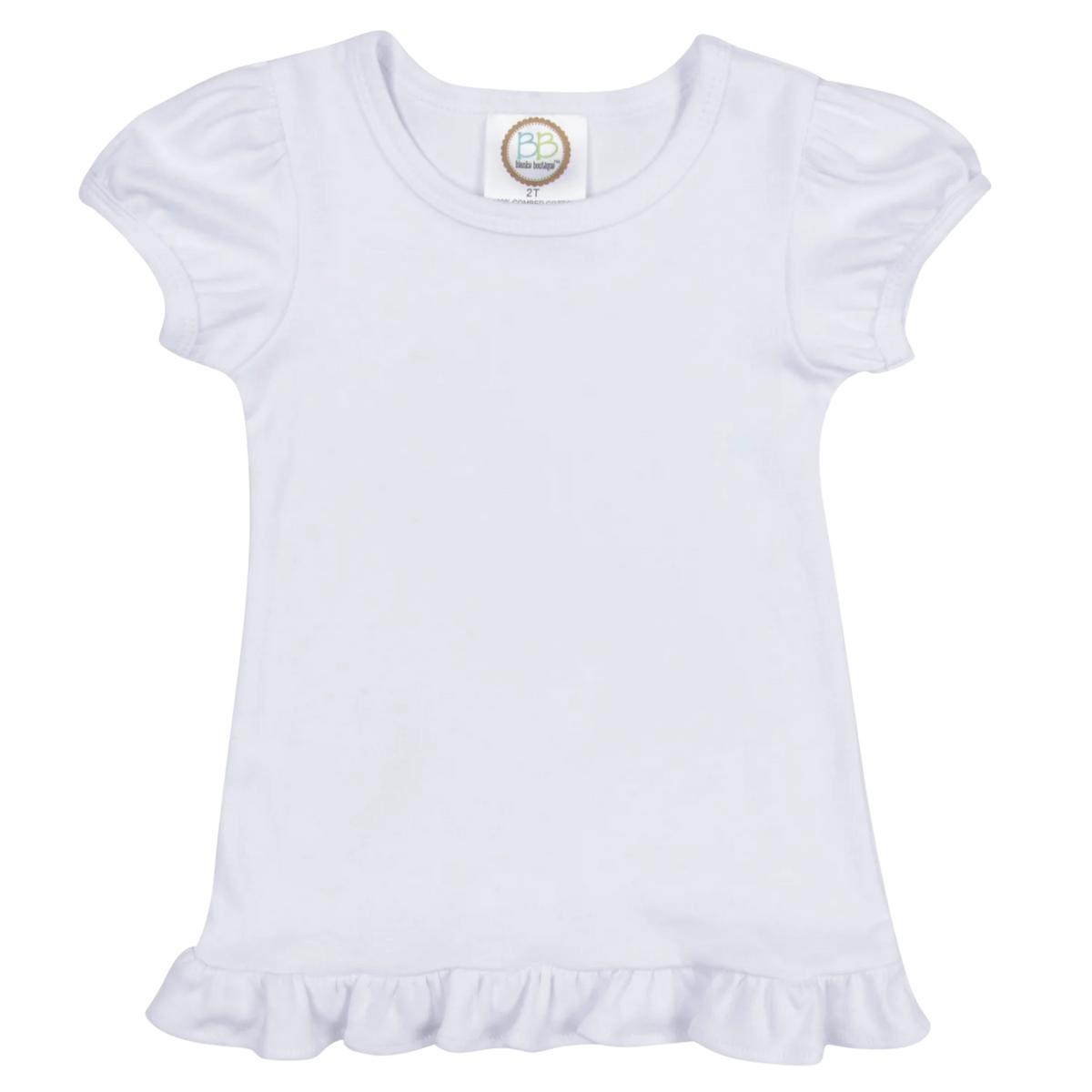 Girls Short Sleeve Shirt with Ruffle Hem