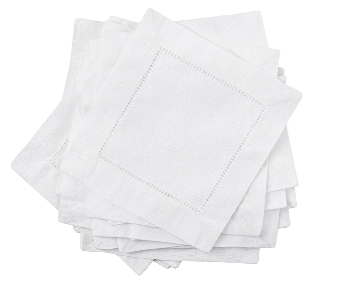 Hemstitch Cocktail Napkin - Set of 4