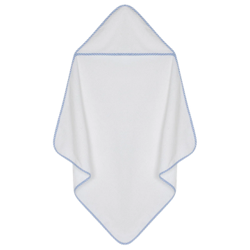 Hooded Towel with Gingham Trim