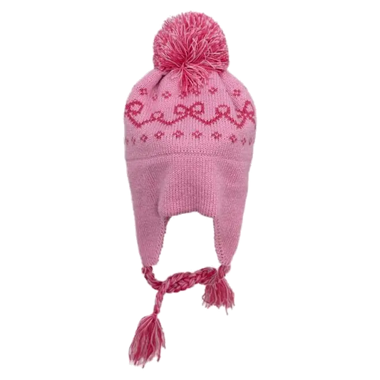 Pink Bows Ear Flap Hat