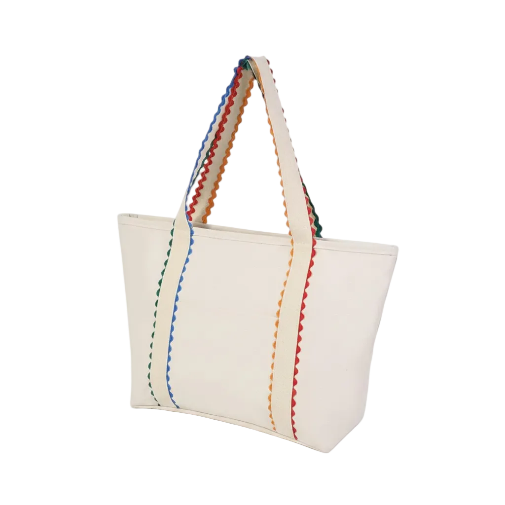 Rainbow Scallop Canvas Tote