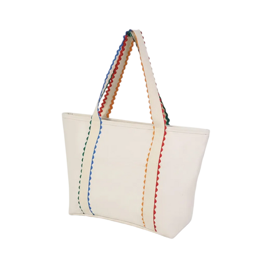 Rainbow Scallop Canvas Tote