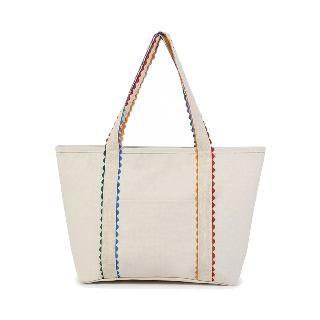 Rainbow Scallop Canvas Tote