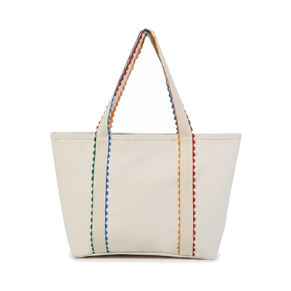 Rainbow Scallop Canvas Tote