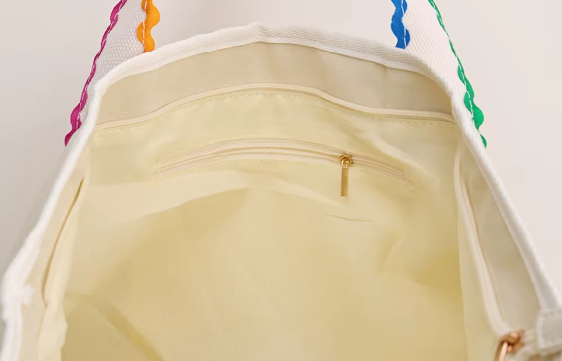 Rainbow Scallop Canvas Tote