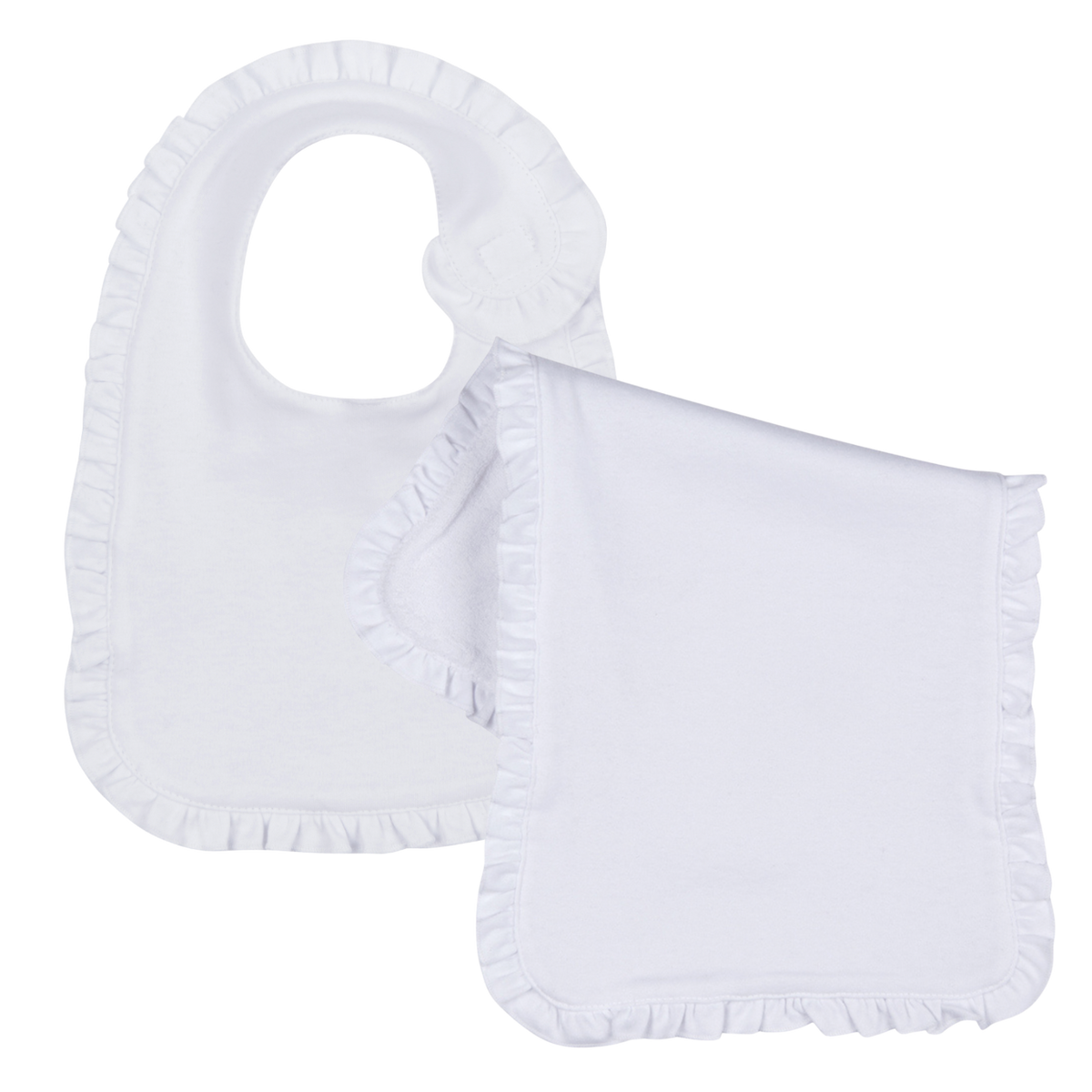 Ruffle Bib and Burp Cloth Bundle