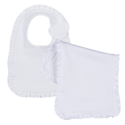 Ruffle Bib and Burp Cloth Bundle