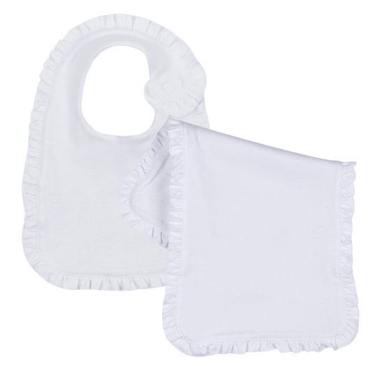 Ruffle Bib and Burp Cloth Bundle