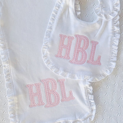 Ruffle Bib and Burp Cloth Bundle