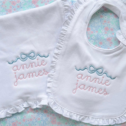Ruffle Bib and Burp Cloth Bundle