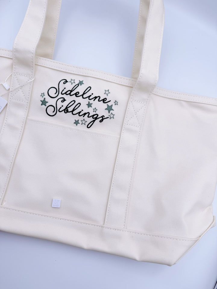 TRVL Medium Tote - Coated Canvas in Breezy, Natural