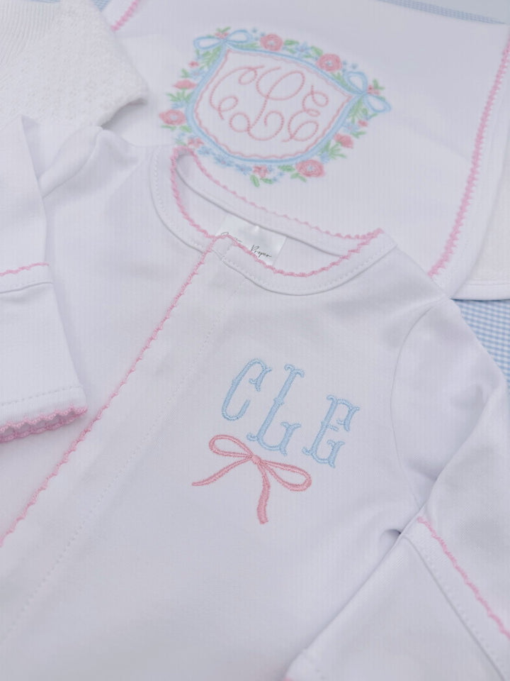 Baby Footie with Picot Trim in Fishtail Classic