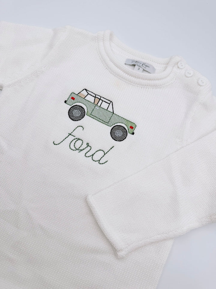 Button Rollneck Sweater in JD 808, Cream