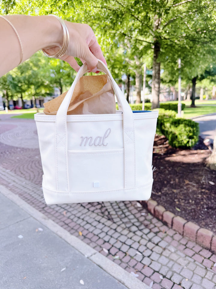 TRVL Mini Tote in Champ, Natural