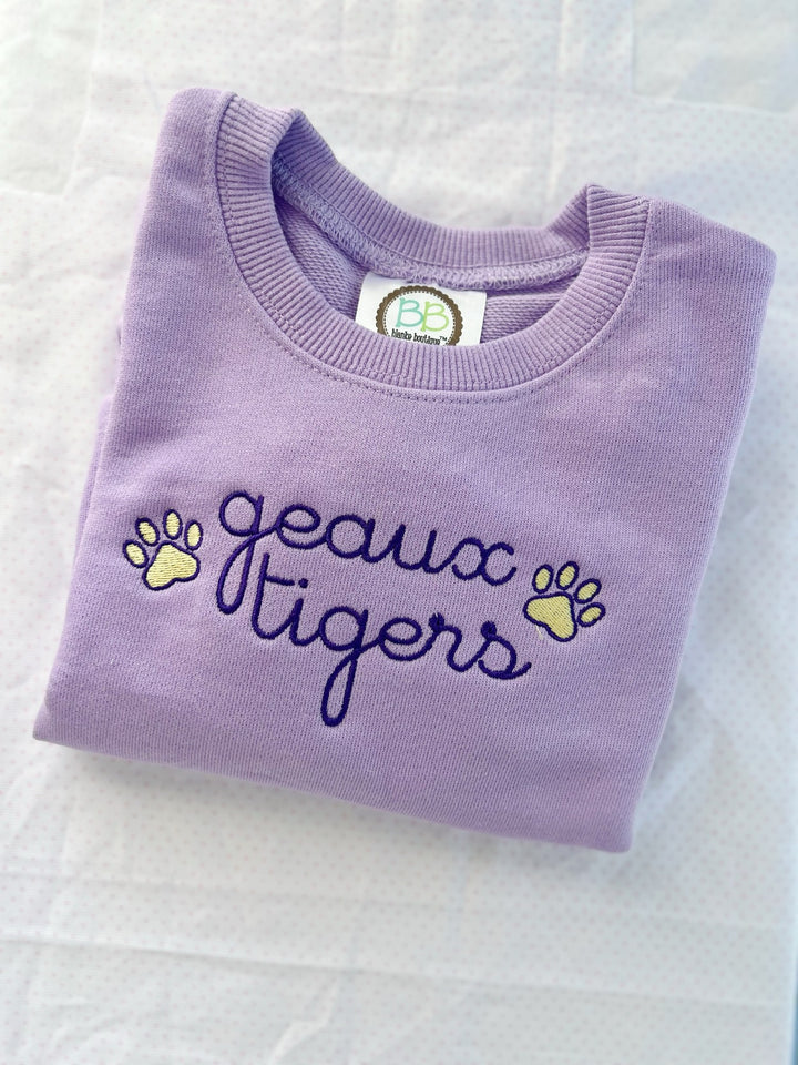 Girls Sweatshirt in Kid Cursive, Lavender