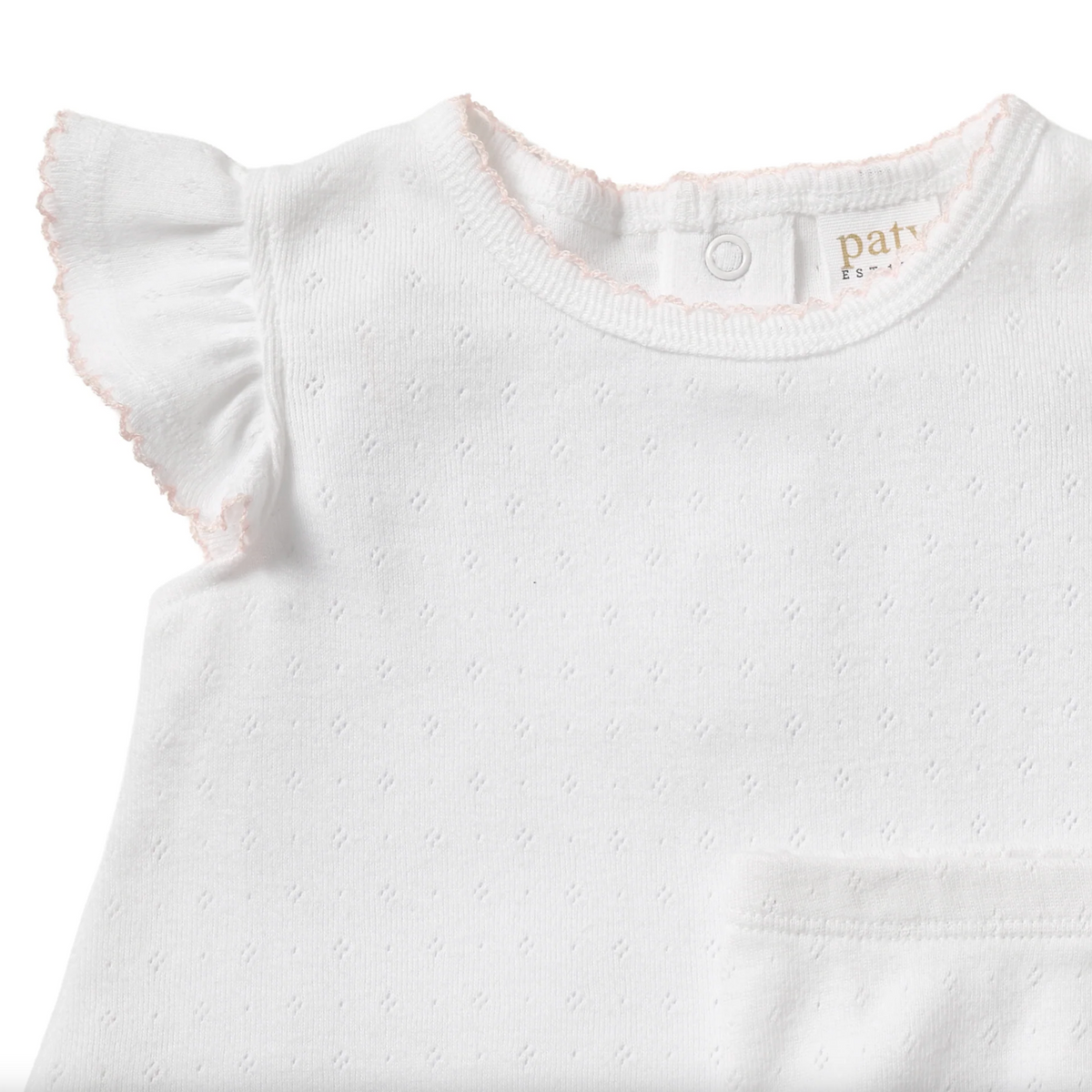 Paty Organic Cotton Pointelle Diaper Set with Flutter Sleeves