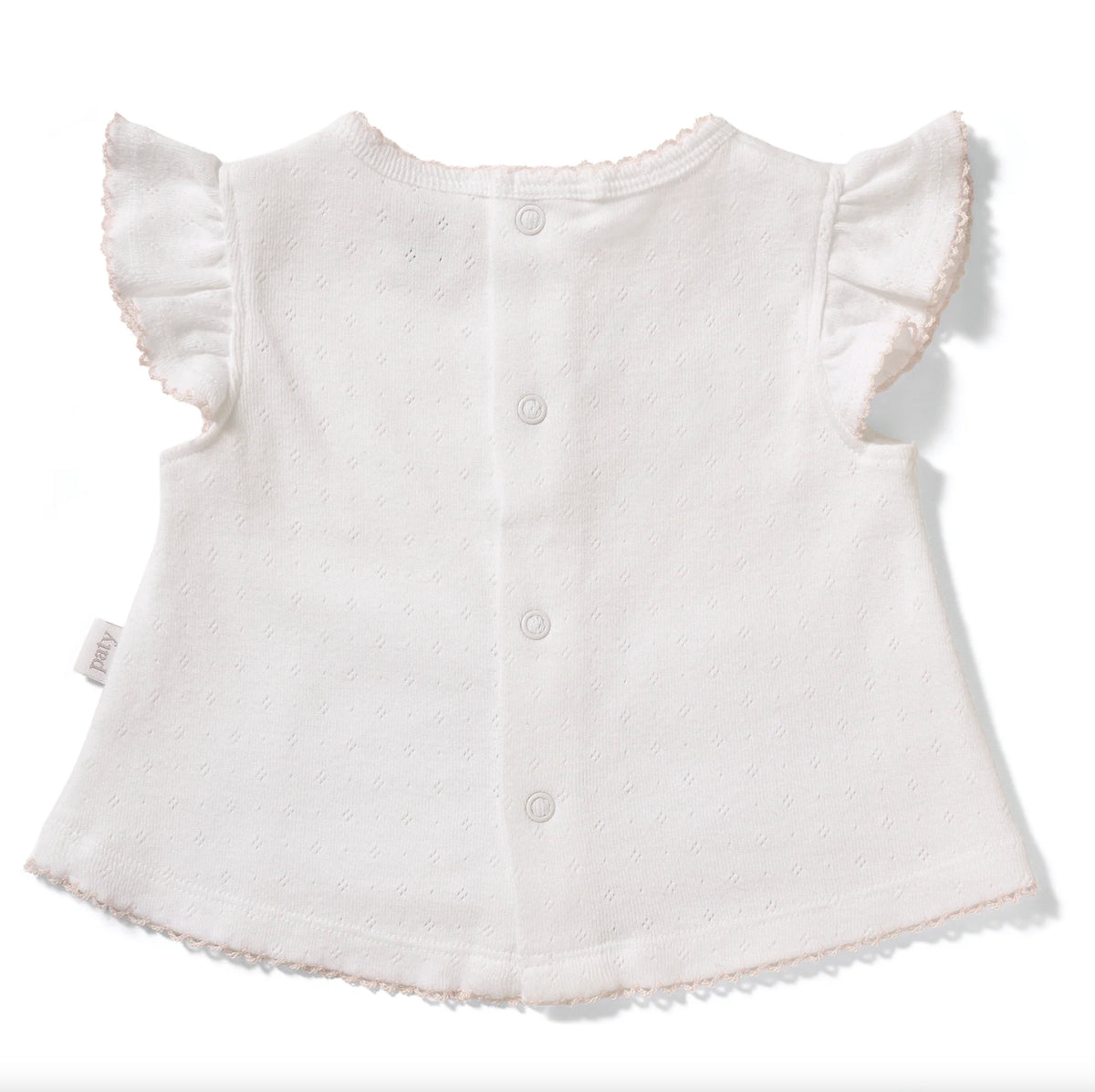 Paty Organic Cotton Pointelle Diaper Set with Flutter Sleeves