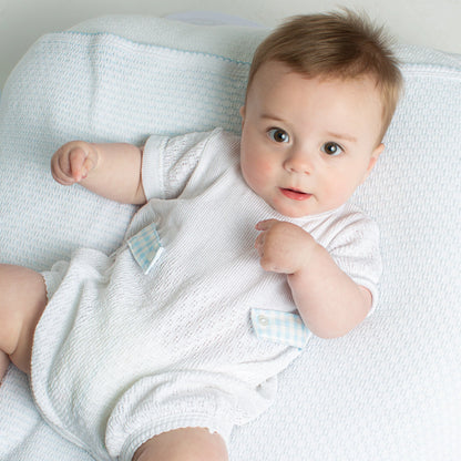 PatyKnit™ Baby Bubble with Gingham Side Tabs