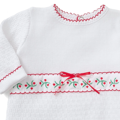 PatyKnit™ Romper with Swiss Pine Embroidery