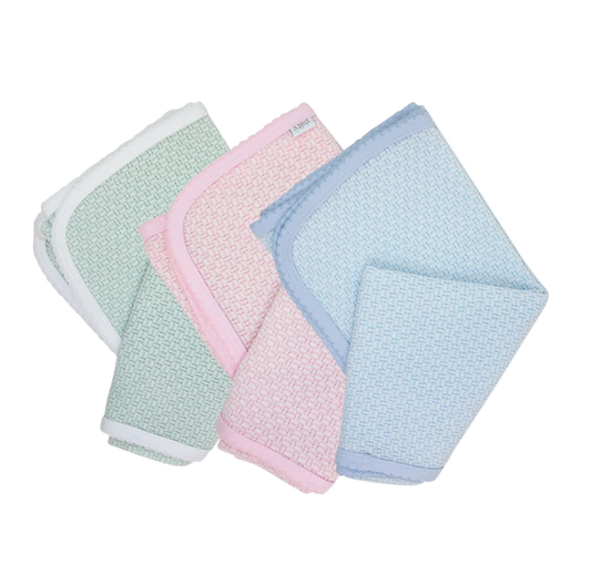 PatyKnit™ Solid Color Blanket with Pima Trim