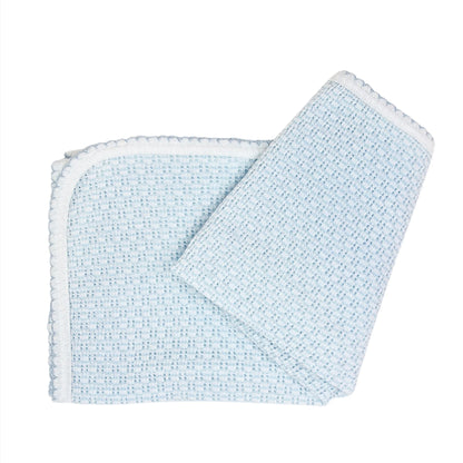PatyKnit™ Solid Color Blanket with Pima Trim