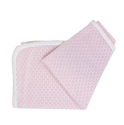 PatyKnit™ Solid Color Blanket with Pima Trim