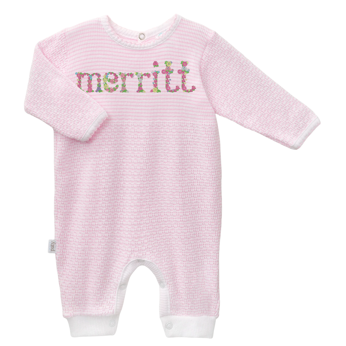 PatyKnit™ Solid Color Long Sleeve Romper