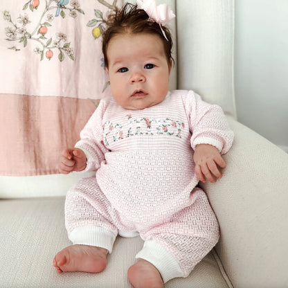 PatyKnit™ Solid Color Long Sleeve Romper