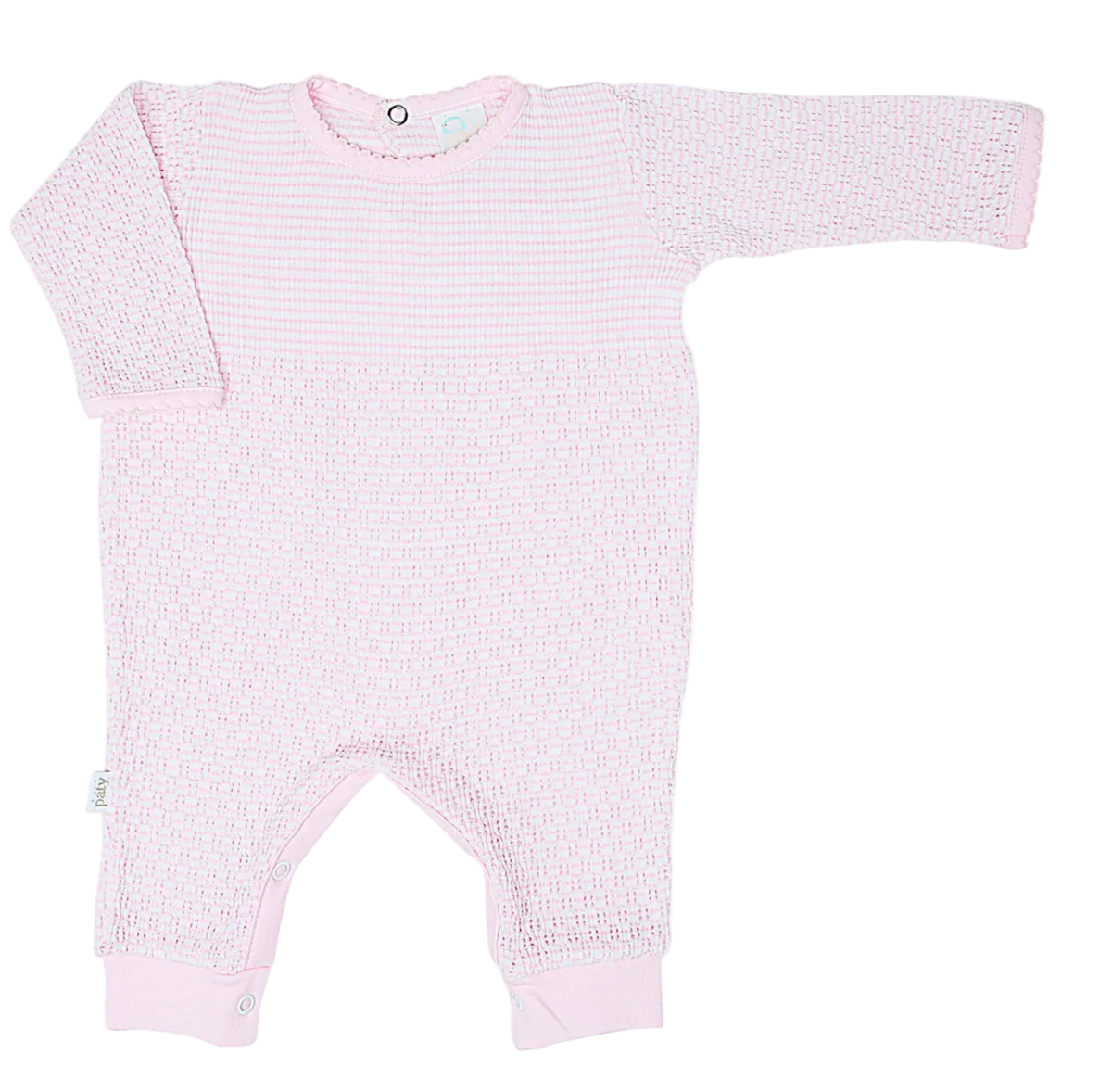 PatyKnit™ Solid Color Romper with Pima Trim